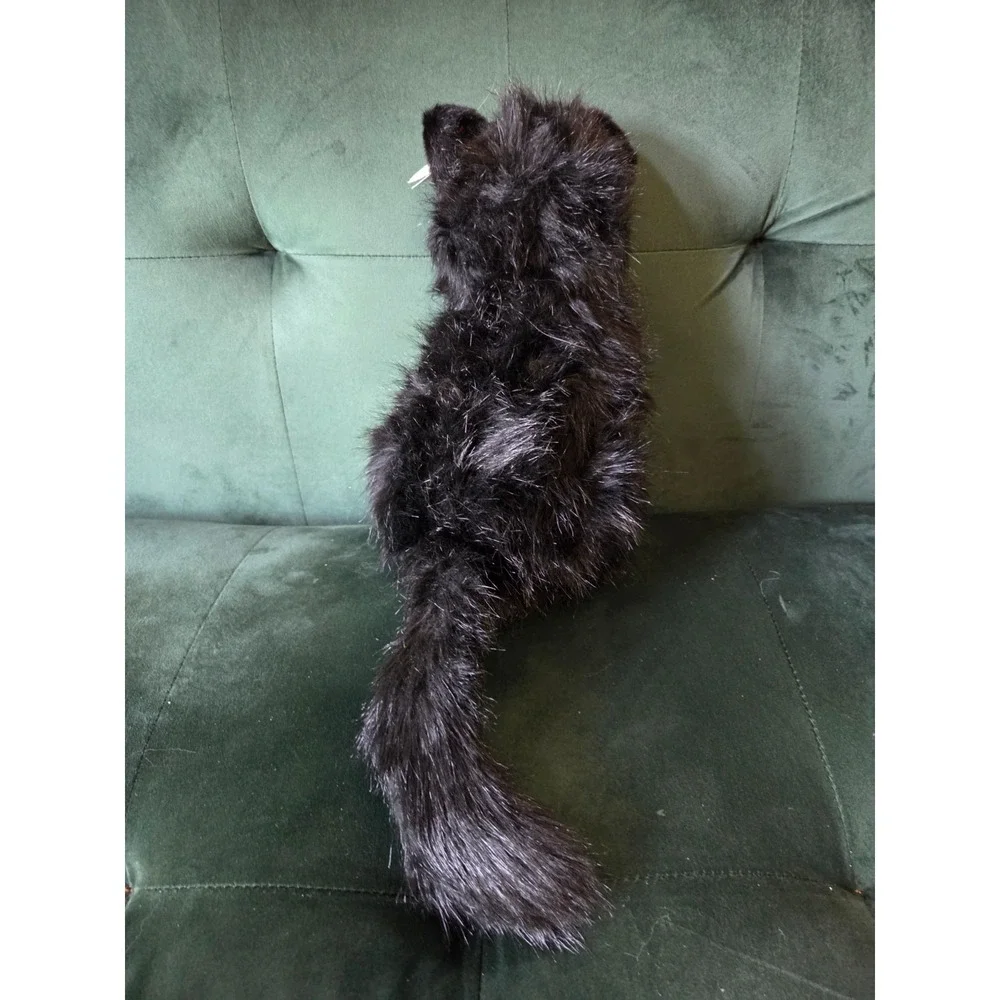 TY Classic Shadow Black White Tuxedo Cat Plush Stuffed Animal Sitting 1999